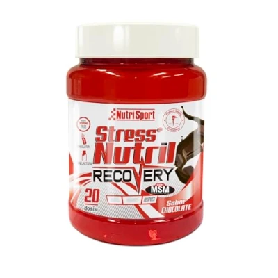 Imagen de NUTRISPORT StressNutril Batido Recuperador Bebida Post Entreno Complemento Alimenticio para Deportistas Reduce Fatiga, Antioxidante, Aumento Masa Muscular Sabor Chocolate Bote de 800gr