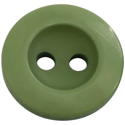 Imagen de AERZETIX C74091 Juego de 10 Botones coser redondos Ø15x3mm con 2 agujeros 24L L24 color verde en plástico apertura 2mm mercería costura ropa decoración