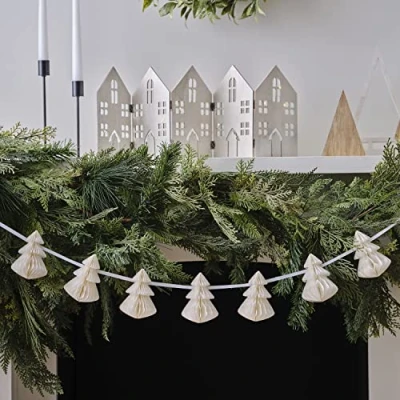 Imagen de Ginger Ray Guirnalda de Papel para árbol Navidad con diseño Panal Abeja, 2 Metros Longitud, NN 117