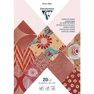 Imagen de Clairefontaine Papel hecho a mano, A4, 20 hojas, color rojo