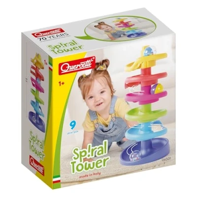 Imagen de Quercetti 6501 Spiral Tower Pista per Biglie Prima Infanzia, STEM Toy,