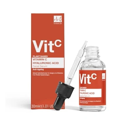 Imagen de Dr BOTANICALS Suero facial con 5 % de vitamina C, 2 ácido hialurónico, antienvejecimiento, antiarrugas, iluminador la piel, hidratante, rejuvenecedor Beautifeye para resultados que