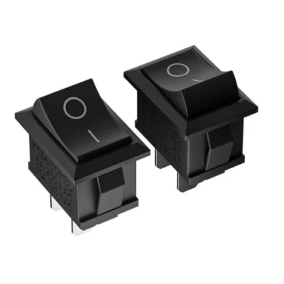Imagen de interruptor basculante de 2 piezas Premium One Off empotrable On DIY AC 250 V 220 6 A Pin Negro Rectangular posiciones