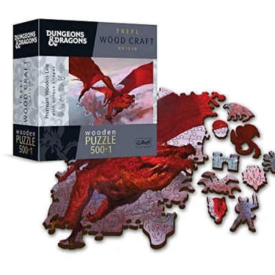 Imagen de Trefl Wood Craft Dungeons &amp; Dragons Rompecabezas de Madera, Color Rojo (20181)