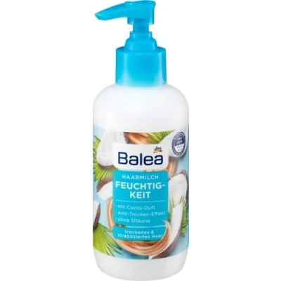 Imagen de Balea Leche capilar hidratante, 200 ml, para cabello seco y dañado, efecto antisecado, con aroma a cocos, sin siliconas, dermatológicamente probado
