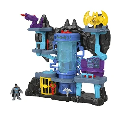 Imagen de Imaginext Batcueva Bat Tech DC Super Friends Figura de Batman, Batwing y Accesorios con Luces Sonidos Regalo para Niños 3 8 Años, HGN70