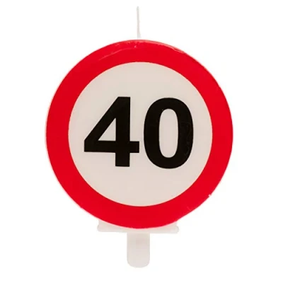 Imagen de Dekora Vela Cumpleaños con Señal de Prohibido para Decoracion Tartas Numero 40