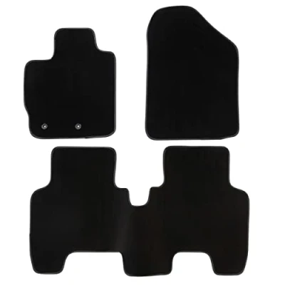 Imagen de DBS 1764151 Alfombrillas de coche A medida para 3 uds. Antideslizante Moqueta en negro 1000 g/m² Aspecto terciopelo Modelo Luxe