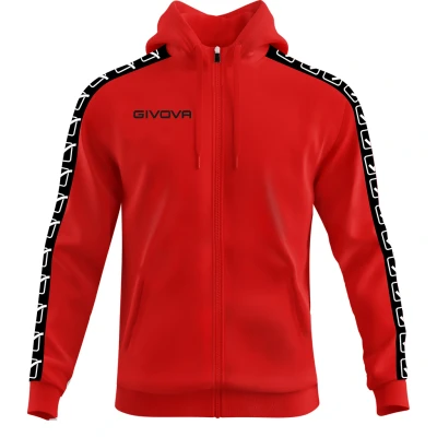 Imagen de givova Felpa Fullzip Band Sudadera con Capucha, Rojo, L Unisex