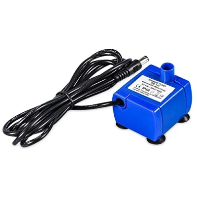 Imagen de Mascotas Bomba de Agua, 12V Motor Fuente Agua Gatos, Para Gatos con Cable Largo 5.9 pies, Mini Ultra Silencioso, Perros Bebedero, 1.7“x 1.6x 1.2“