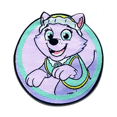 Imagen de Paw Patrol Everest Parches Termoadhesivos Bordados Aplique Para Ropa, Tamaño: 6 x 6,2 cm