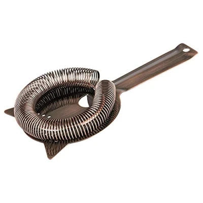Imagen de Buddy&#039;s bar colador de Hawthorne Strainer, adecuado para todos los vasos y cocteleras, apto alimentos pulido brillante, con muelle en espiral extraíble, cobre antiguo