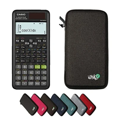 Imagen de CALCUSO Paquete económico: Calculadora Escolar técnico científica Casio FX 991 ES Plus 2 + Funda Protectora WYNGS Gris Oscura Garantía ampliada by