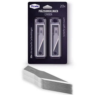 Imagen de Filzada® 20x cuchillas de bisturí bisturi manualidades/cuchillas cuter precision manualidades Hoja extra afilada incluida en una caja almacenamiento