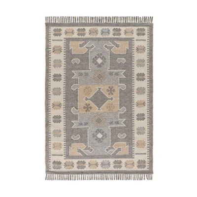 Imagen de Alfombra étnica kilim con flecos chandia atticgo 80x120