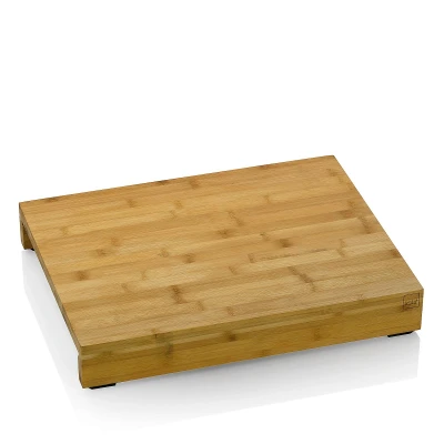 Imagen de kela tabla de cortar con bandejas goteo 46 x 36 7 cm KENINA, gran bambú 3 recipientes acero inoxidable integrados, madera
