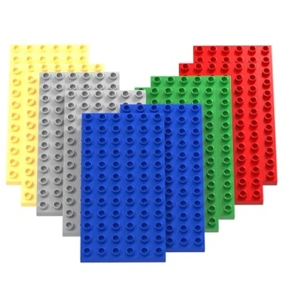 Imagen de Guihumz Pack de 10 Placa construcción Grande, Base Compatible con Grandes Bloques Todas Las Marcas líderes, 19,1 x 9,5 cm Multicolor
