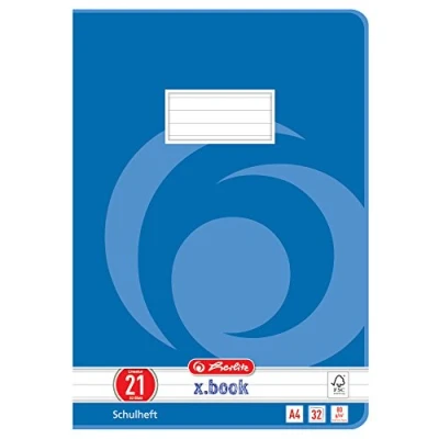 Imagen de Herlitz 340216 Cuaderno (A4, 32 hojas, línea 21, FSC Mix, 5 unidades)