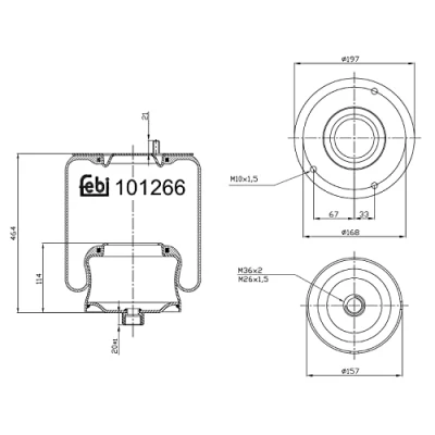 Imagen de FEBI BILSTEIN 101266 Fuelle, suspensión neumática MERCEDES BENZ: Vario Bus
