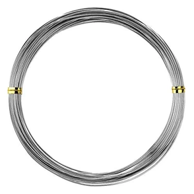 Imagen de Ideen mit Herz alambre para joyas, de aluminio, fino, 1 mm ancho, 10 m largo, color plateado