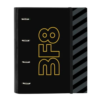 Imagen de BlackFit8 ZONE Carpeta 4 Anillas de 35 cm con 100 Hojas A4, Ideal para Niños Diferentes Edades, Cómoda y Versátil, Calidad Resistencia, 27x3.5x32 cm, Color Negro