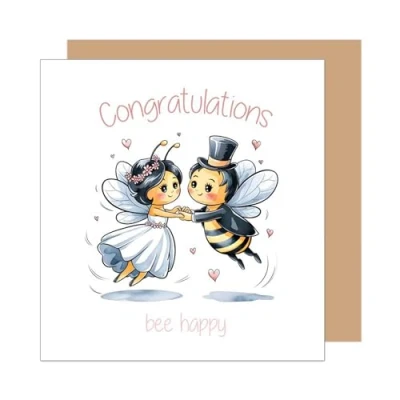 Imagen de Edition Seidel tarjeta de felicitación boda con sobre, cuadrada, primera calidad, boda, casamiento abejas HQ128 SW025