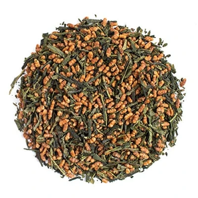 Imagen de Moya Genmaicha Té Verde Orgánico en Hojas Sueltas 100g de Sencha con Arroz El Mejor Calidad Japón Apto para Veganos y Vegetarianos un Bolso Cerrado