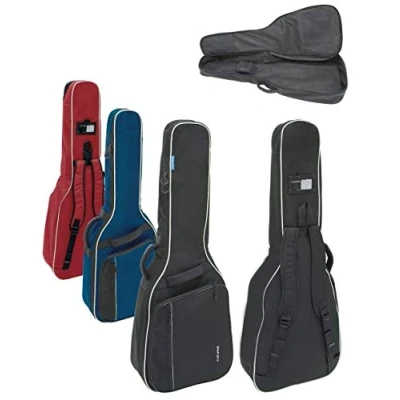 Imagen de GEWA Guitar Gig Bag Economy 12mm para guitarra clásica 1/4 1/8 rojo (resistente al desgarro y agua, acolchado 12mm, lujosas correas de mochila, gran compartimento accesorios) 212132
