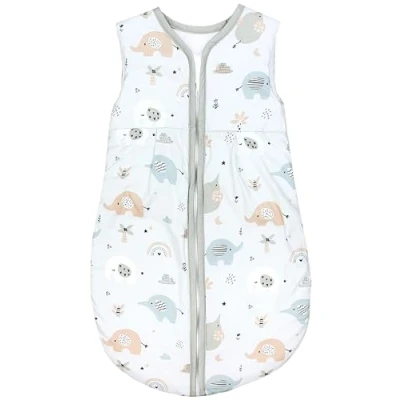 Imagen de TupTam Saco de Dormir para Bebé sin Mangas 2,5 Tog, Elefante Azul Beige Verde, 80 86