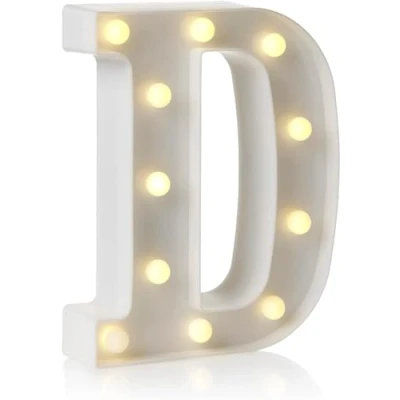Imagen de Letrero de luz LED con letras y números del alfabeto para decoración hogar, fiesta cumpleaños, eventos, luces nocturnas, 22 cm profundidad