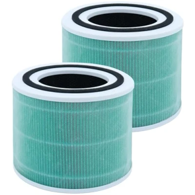 Imagen de Paquete de 2 filtros repuesto Core 300 para LEVOIT y 300S, filtro absorbente toxinas 3 en 1, sistema filtración carbón activado, RF TX