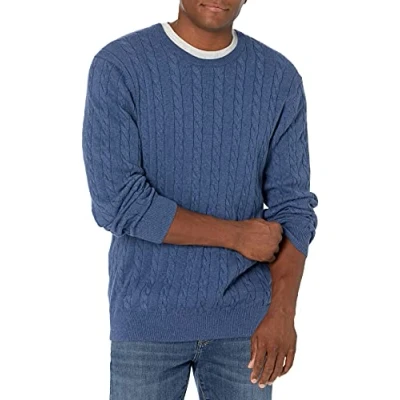 Imagen de Amazon Essentials Jersey de Algodón Trenzado con Cuello Redondo Hombre, Azul Mezcla, XXL
