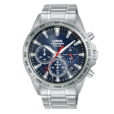 Imagen de Lorus Reloj Analógico de Cuarzo para Hombre con Pulsera Acero Inoxidable, Plata/Azul