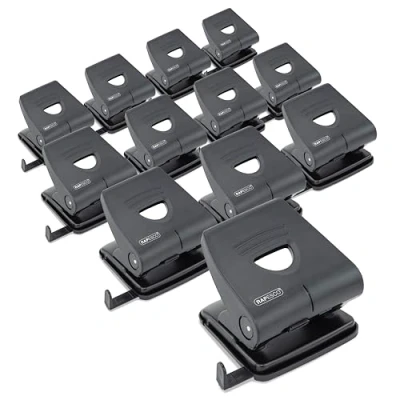 Imagen de Rapesco PF827PB2T Confección Business: 827 P Perforadora de 2 Agujeros, Capacidad para 30 Hojas, Negro, Paquete 12