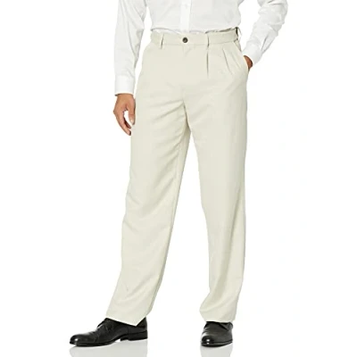 Imagen de Amazon Essentials Pantalón de Vestir con Pinzas, Cintura Expansible y Ajuste Clásico Hombre, Piedra, 33W / 28L