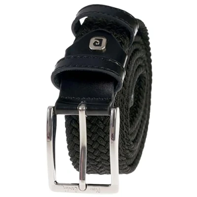 Imagen de Pierre Cardin Cinturón de hombre, trenzado, elástico, cuero, para hombres, mujeres, niños, acortable, regalo, cinturón, elástico tejido, ante, ante