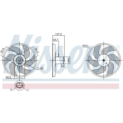 Imagen de NISSENS 850084 Ventilador de Radiador 301 12 80 sin controlador incorporado RENAULT: Clio 4, Captur, DACIA: Duster Furgón, SUV, SANDERO 2