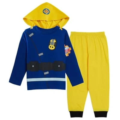 Imagen de Pijama de Disfraz Bombero Sam para niños Completo con Personaje Longitud Completa Talla, Azul, 18 24 Meses