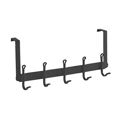 Imagen de WENKO Colgador para Puerta Nostalgia la con 5 Ganchos, rebajes de 2 cm Negro