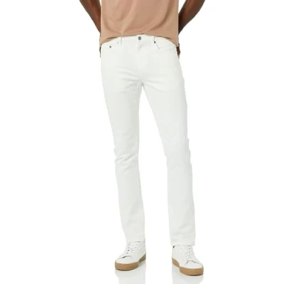Imagen de Amazon Essentials Pantalón Vaquero Elástico de Ajuste Ceñido Hombre, Blanco, 36W / 34L