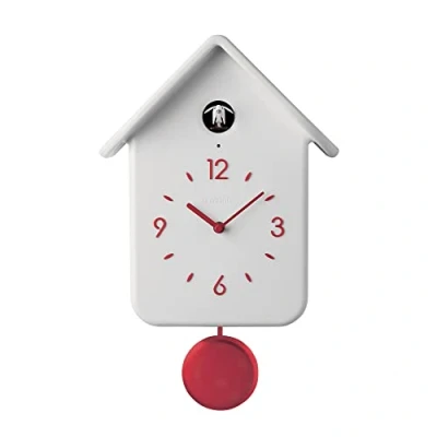Imagen de Guzzini QQ Cuckoo Home Reloj Con Pendulo, ABS, Blanco, 24.8 x 12 h39 cm