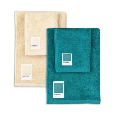 Imagen de Pantone™ toallas de baño para cara y bidé, rizo puro algodón 100% certificado OEKO TEX, 2 juegos 50 x 100 cm 40 cm, suaves absorbentes, también como toalla