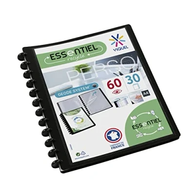 Imagen de Viquel Maxi Geode Encuadernación personalizable 60 fundas en polipropileno, color negro