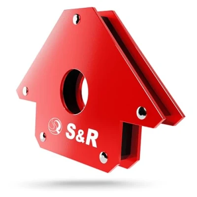 Imagen de S&amp;R Escuadras magnéticas para soldadura Imanes Angulares Soldar 45 / 90 135 (125mm, 34kg fuerza)