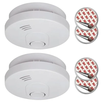 Imagen de Elro fs1510 2 Pack 10 detectores de Humo con Magnético Adhesivas Kit/DIN EN14604/10 años Sensor, Batería y garantía, Unidades, Color Blanco