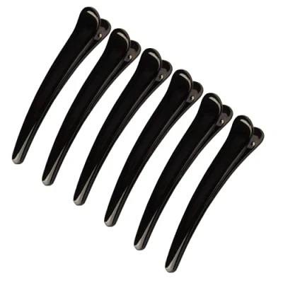 Imagen de 6 Piezas Clip de Pico Pato Negro, 9.5cm Pinças Cabelo Plástico, Pinzas Cocodrilo Planas, Peluquería Uso Común Modelado Clip, para Cabello Niñas y Mujeres Accesorios Perfectos
