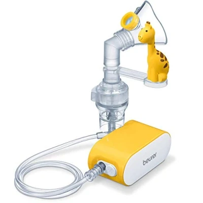 Imagen de Beurer IH 58 Kids Nebulizador infantil con figura de jirafa para la nebulización medicamentos líquidos, una inhalación eficaz y corto tiempo, alto rendimiento