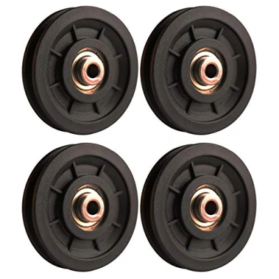 Imagen de LFJ 90mm Poleas Gimnasio, Polea de Rodamiento Universal, Cable Redondo Rueda para Fitness Equipo, Parte Puerta Garaje (4Pcs)