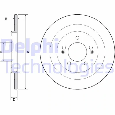 Imagen de DELPHI BG4688C Disco de freno 300 10 5 macizo revestido sin procesar cojinete rueda, anillo sensor ABS HYUNDAI: i40 Berlina, CW