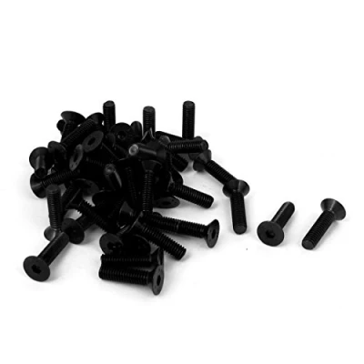 Imagen de SOURCING MAP M4 x 16mm Métrico Zócalo De Maleficio Avellanado Cabeza Tornillo Tornillos Negro 50PCS
